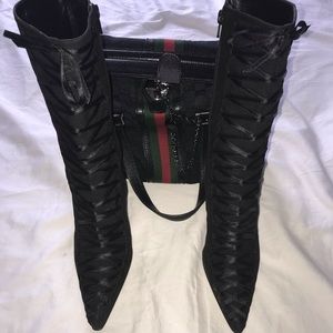 Black lace up boots